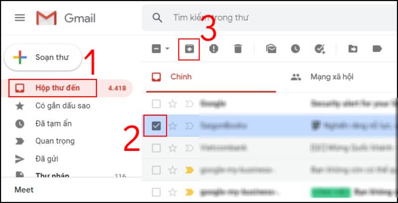 Lưu trữ tin trong Gmail